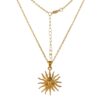 Wholesale Gold Retro Sun Ray Pendant Necklace