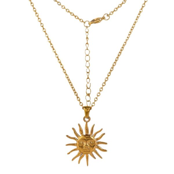 Wholesale Gold Retro Sun Ray Pendant Necklace