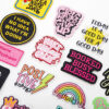 Wholesale Inspirational pink girl encourages English embroidery DIY Patches