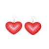 Wholesale Acrylic red gradient heart earrings