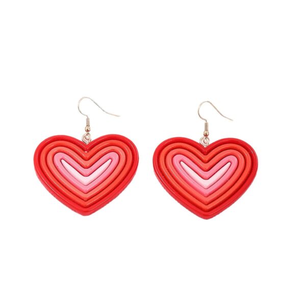 Wholesale Acrylic red gradient heart earrings