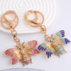 Wholesale Colorful diamond studded butterfly metal keychain