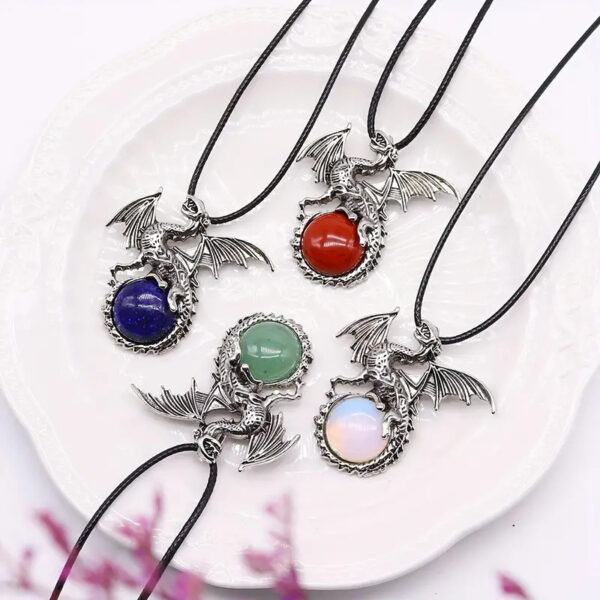 Wholesale Dragon shaped pendant amethyst brand necklace