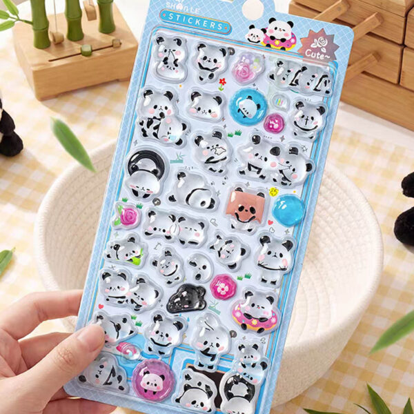 Wholesale Cute Giant Panda Crystal Relief 3D Stickers