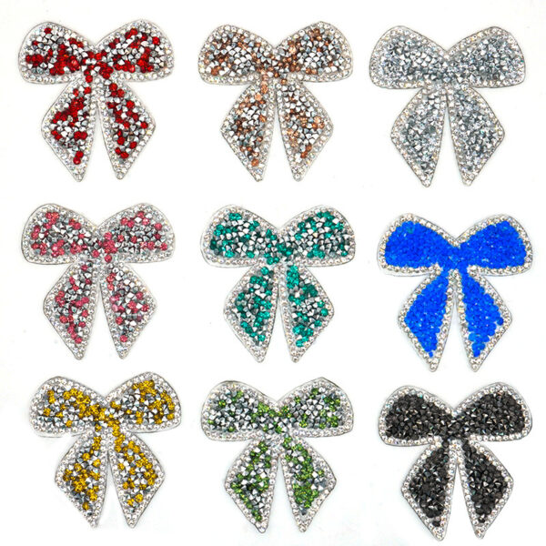 Wholesale Colorful bow pattern rhinestone embroidery DIY Patches