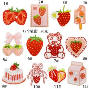 Food cherry cloth patch set 12 pieces