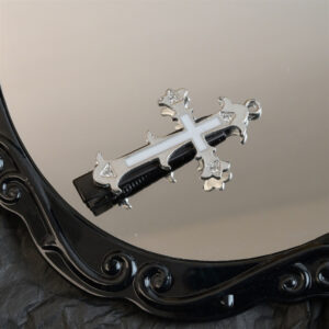 1# white metal cross hairpin
