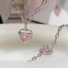 O1CN01CLXqoc2MNKECZsbqu_2208443039815-0-cib Wholesale Valentine's Day pink diamond heart zircon necklace