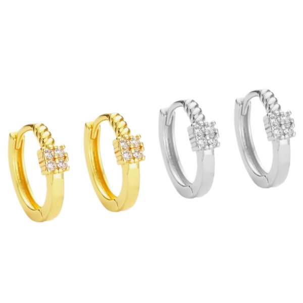 Wholesale Diamond-studded geometric twist earrings, unique and elegant women's ear cuffs
