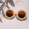 Wholesale Diamond studded children's water diamond flower sunglasses