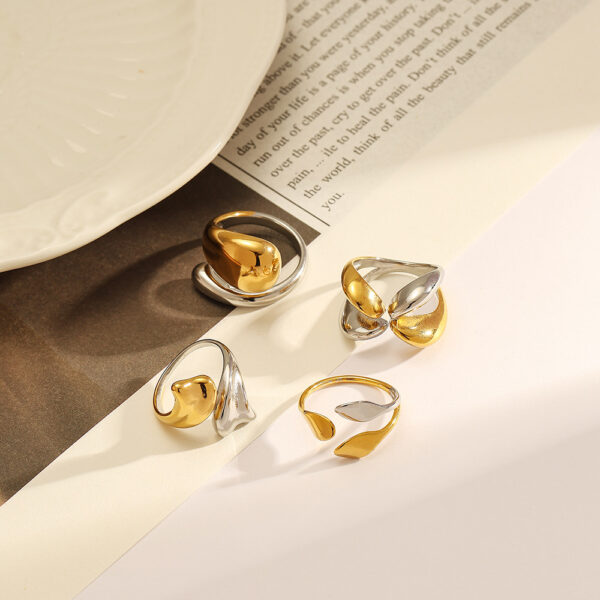 O1CN01CPBbSc1pA9j0JRpa7_2219486875319-0-cib Wholesale Stainless Steel Ring Luxury Gold Non-Fading Female Opening Ring