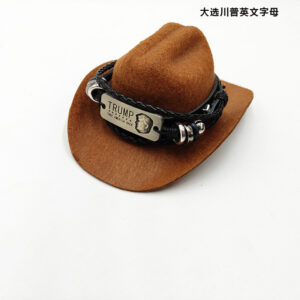 Brown cowboy hat selected chuanpu english letters / L code