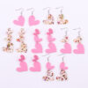 Wholesale Valentine's Day Pink Love Acrylic Earrings