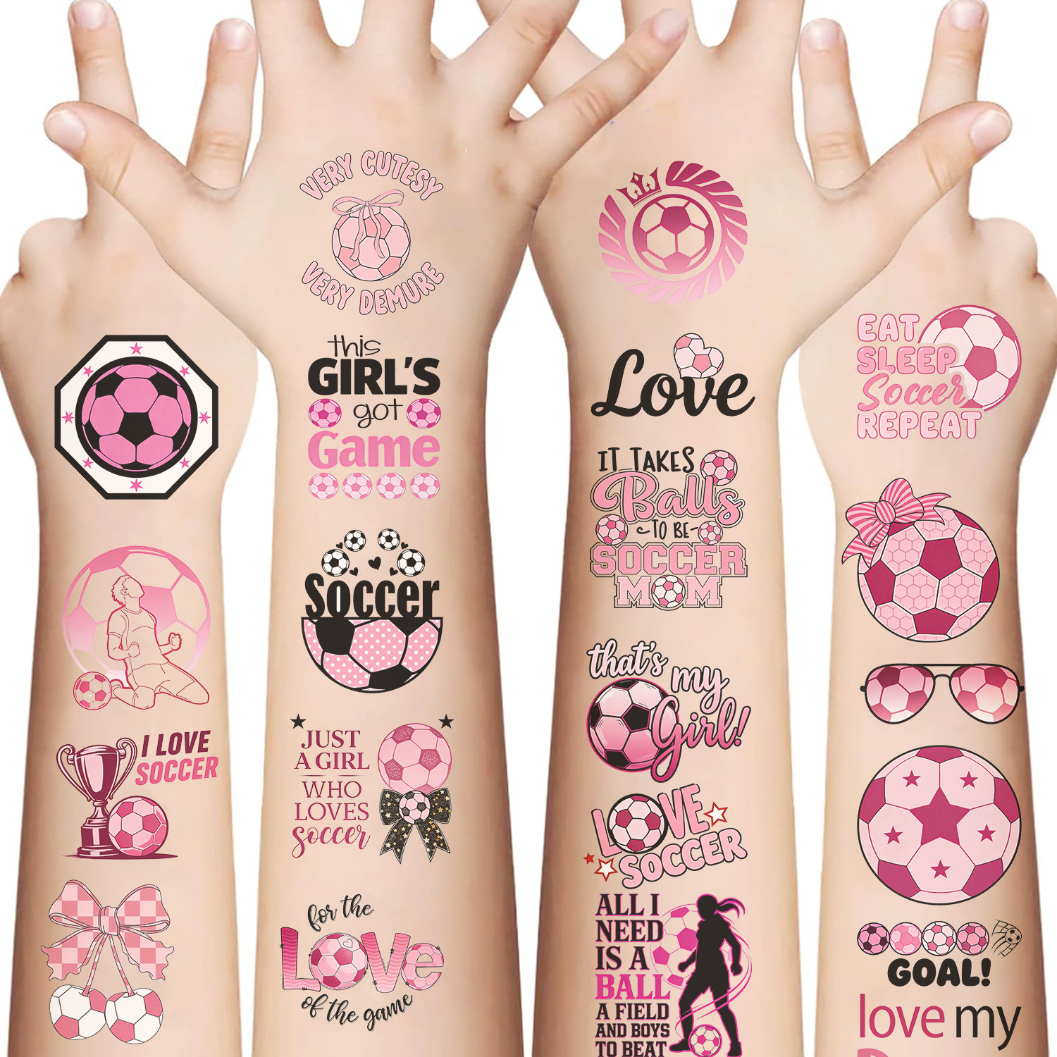 Wholesale Chilen's Cartoon Pink Football World C Tattoo Stickers
