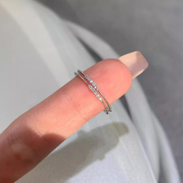 Wholesale Delicate silver mini imitation diamond ring light luxury finger ring