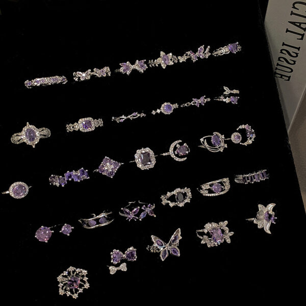 O1CN01CUkrP41kPCfP62iqm_2215803244675-0-cib Wholesale Sweet Cool Geometric Purple Diamond Open Ring