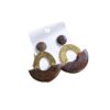 Wholesale Water droplet shaped geometric wooden earrings