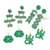 Wholesale St. Patrick's Day Green Letter Earrings