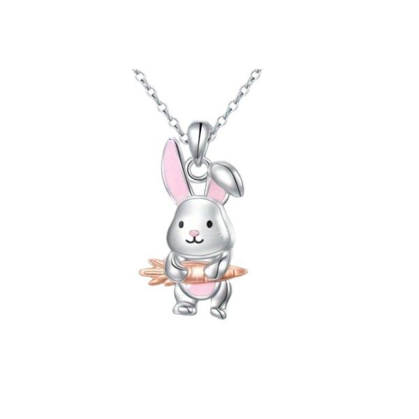 Wholesale Cute Cartoon Pink Rabbit Necklace