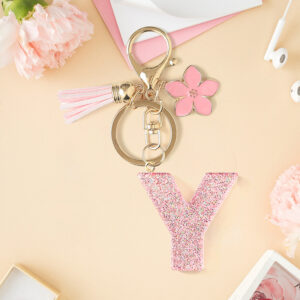 Pink y keychain