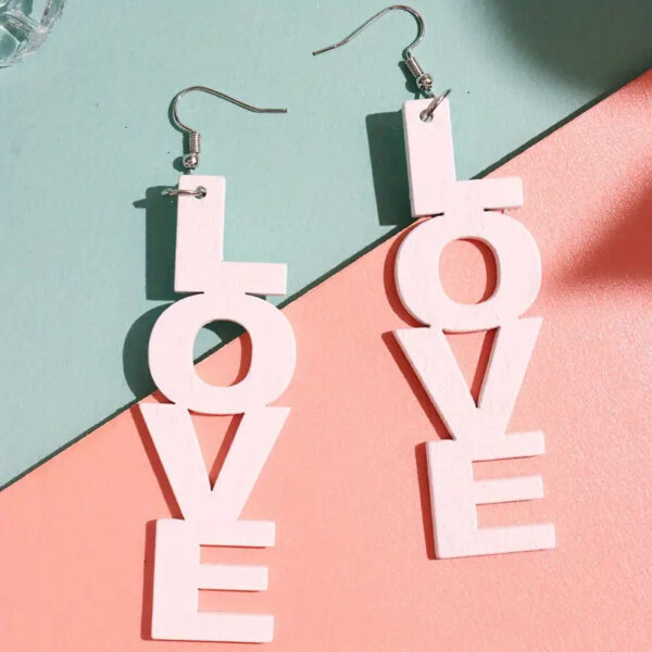 Wholesale LOVE English letter long Valentine's Day acrylic earrings