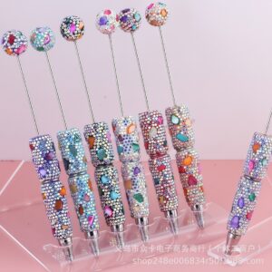 Wholesale Colorful Shell Full Diamond DIY Fancy Beadable Pens