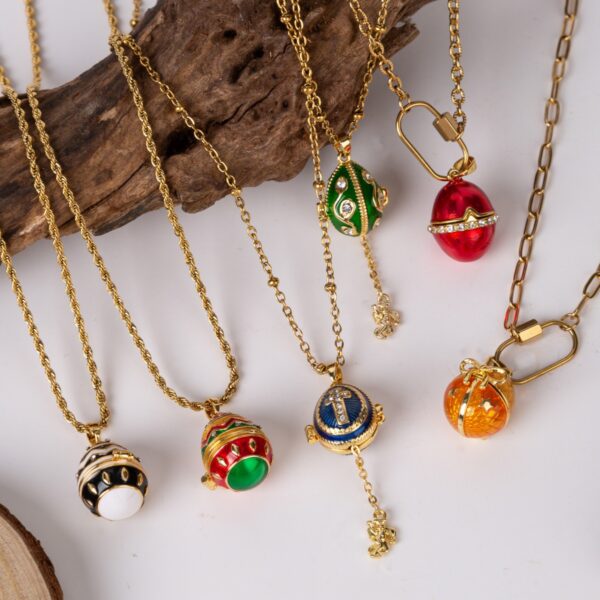 Wholesale Easter eggs can open angel necklaces