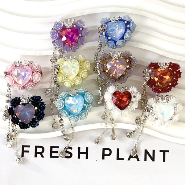 Wholesale 10pcs Colorful Love Flower Crown Diamond Ball Beads