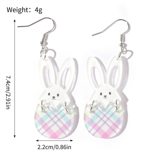 Wholesale Easter painted rabbit head Easter egg splicing acrylic earrings
