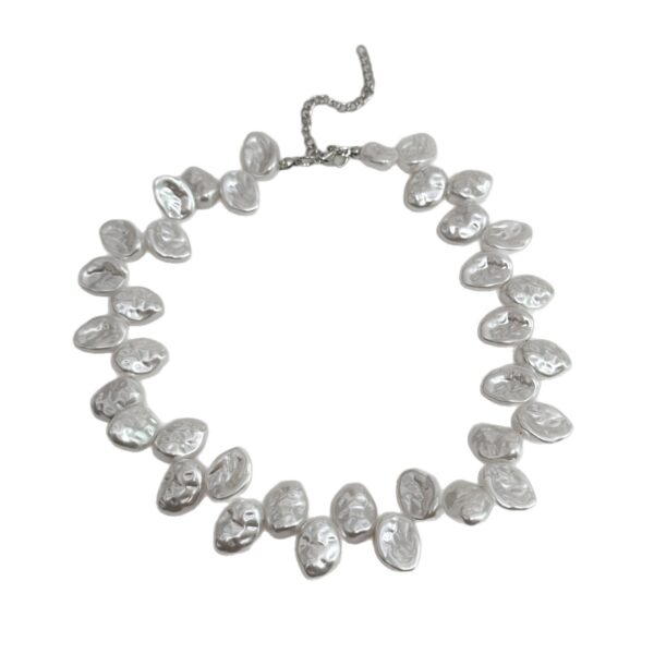 Wholesale White freshwater Baroque petal pearl necklace