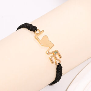 Black rope + gold love