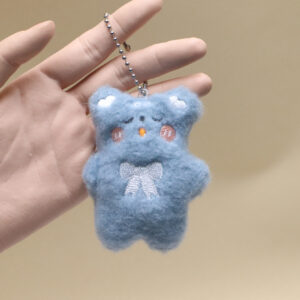Squeaking Blue Bear [Beaded Necklace Style]
