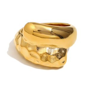 Hammered snake ring-gold / No. 7