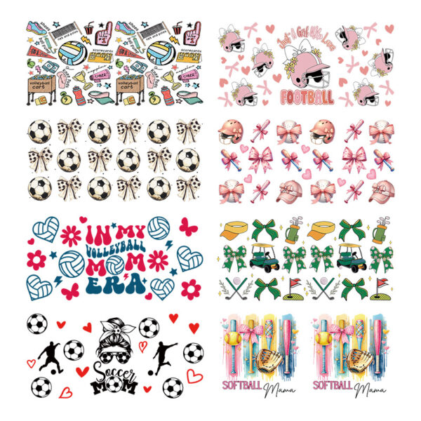 Wholesale Uv Transfer Sticker Glass Cup Crystal Label Crystal Sticker Cross-Border Exclusive for 16oz Glass Cup Special Sticker 23Cmx11Cm