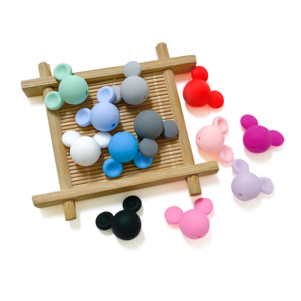 Wholesale Manufacturer Supplies Silicone Mickey Beads Baby Teething Teether Necklace Pacifier Clip DIY Jewelry Accessories