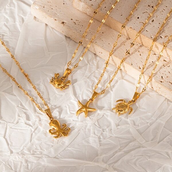 O1CN01Cpyrpa1P9XBFwxqE6_2218506891798-0-cib Wholesale Marine Series Summer All-match Stainless Steel Necklace