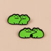Wholesale Cute green paired frog cartoon animal brooch
