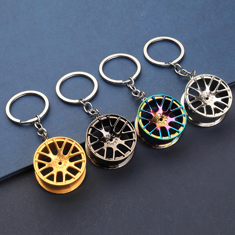 Wholesale Car modification aessories metal wheel hub keychain