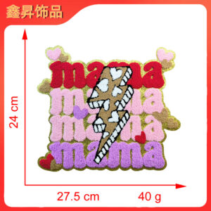 Heated hot melt glue*pink purple*lightning letters*lightning mama*height 24*27.5cm
