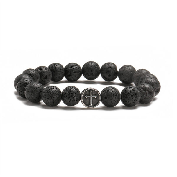Wholesale Natural stone bead cross bead bracelet