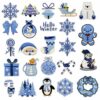 Wholesale Blue Snowflake Cartoon Penguin Animal Embroidery DIY Patches