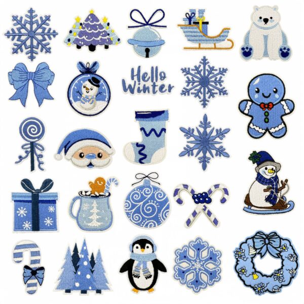 Wholesale Blue Snowflake Cartoon Penguin Animal Embroidery DIY Patches
