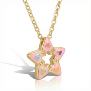 Pink star necklace
