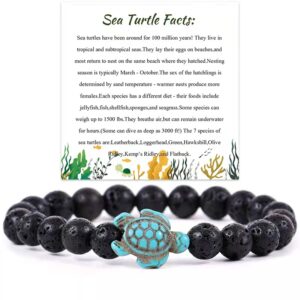 Volcanic stone turtle bracelet