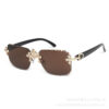 Wholesale Cross studded diamonds frameless Women Sunglasses