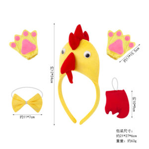 Three-dimensional yellow cock three-piece yellow gloves