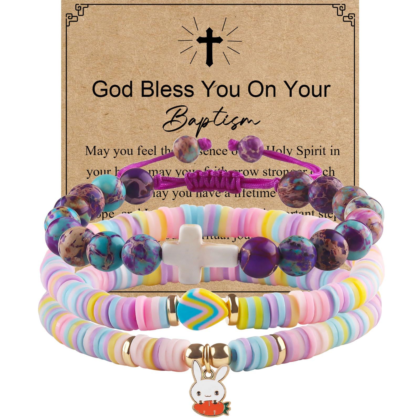 Wholesale Easter Cute Bunny Pendant Girl Soft y Bracelet