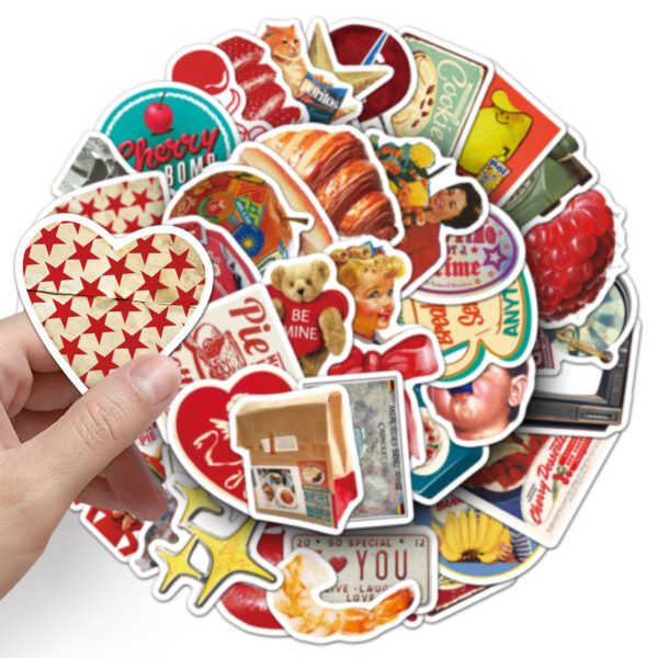 Wholesale 50 Pieces of American Retro Graffiti Stickers, Personalized Cross-Border Trendy Cool Play Decoration Mobile Phone Skateboard Guitar Computer Stickers