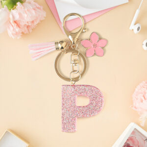 Pink p keychain