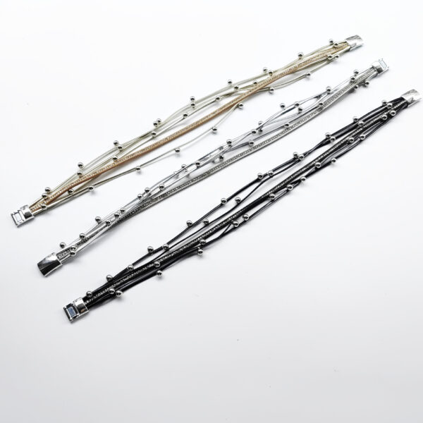 Wholesale Two-Ring Beaded Leather Bracelet Multi-Layer Leather Bracelet Women's